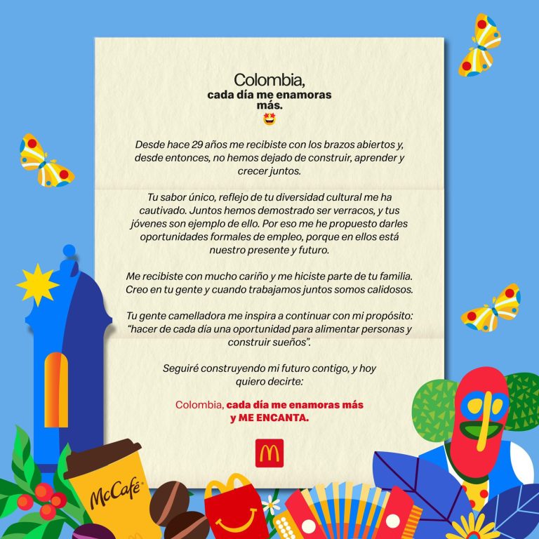 McDonald’s le Escribe una Carta de Amor a Colombia