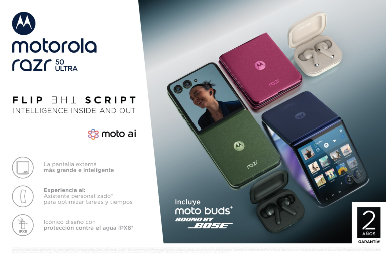 La Familia Motorola Razr 50 Llega a Colombia: Diseño Renovado con la Pantalla Externa más Grande e Inteligente de la Industria