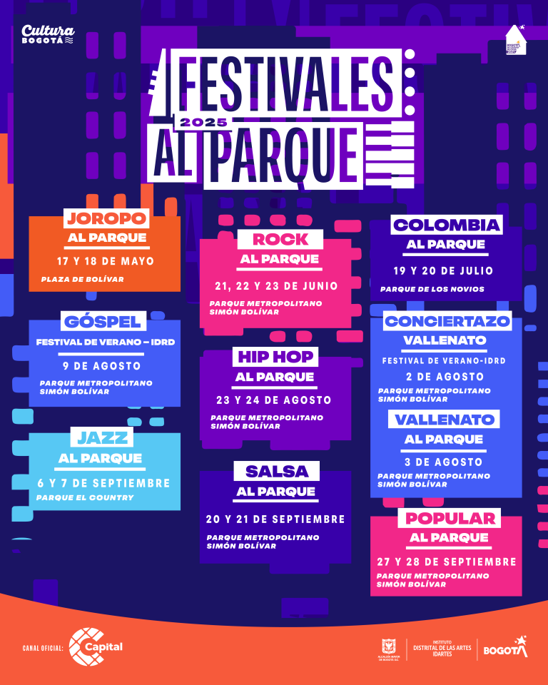IDARTES Lanza las Fechas y Conceptos de los Festivales al Parque 2025